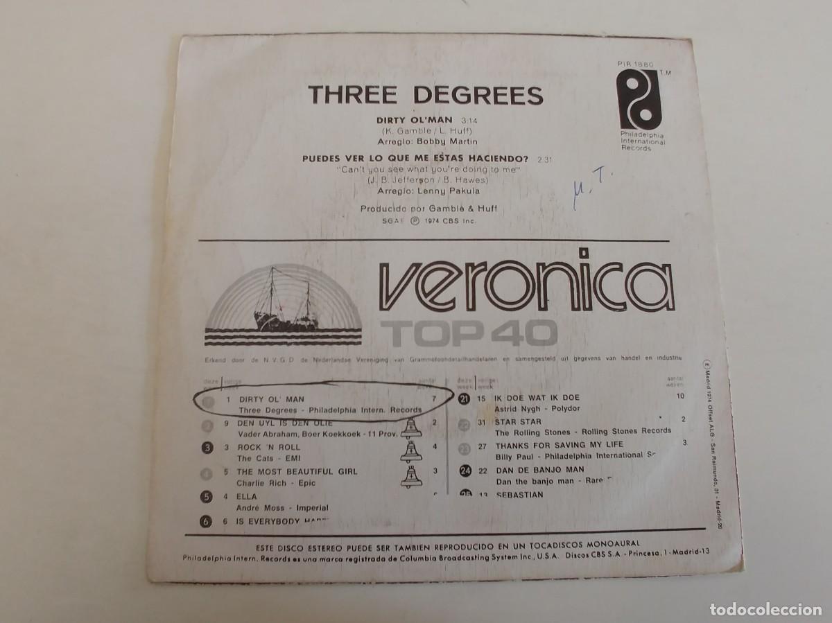 Discos de vinilo: THREE DEGREES-SINGLE DIRTY OL&acute;MAN - Foto 2