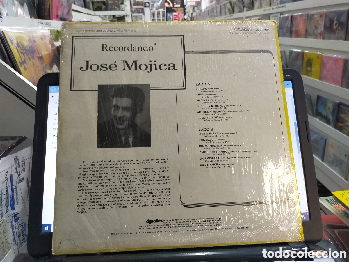 Discos de vinilo: Recordando LP Jos&eacute; mojica u.s.a. - Foto 2