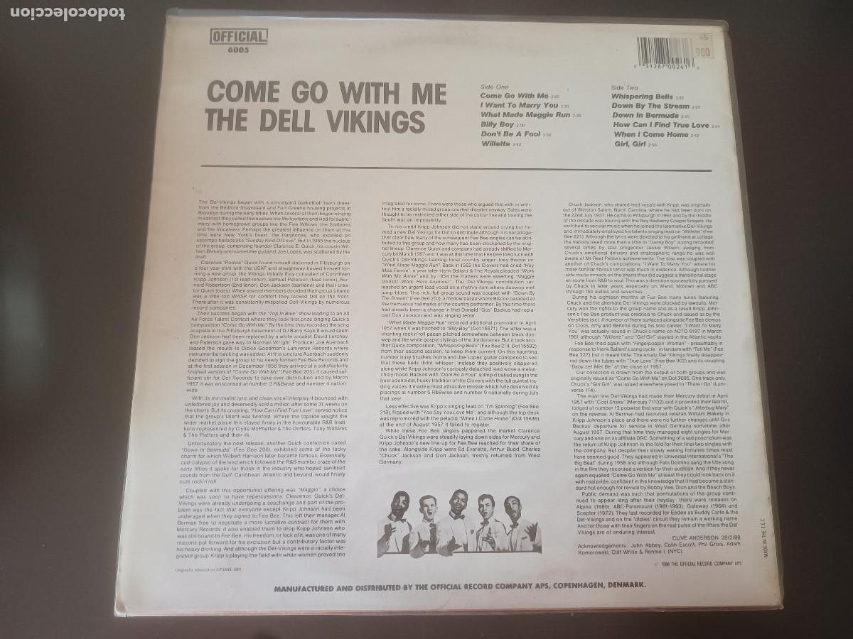 Discos de vinilo: The dell vikings - Come go with me - Foto 2