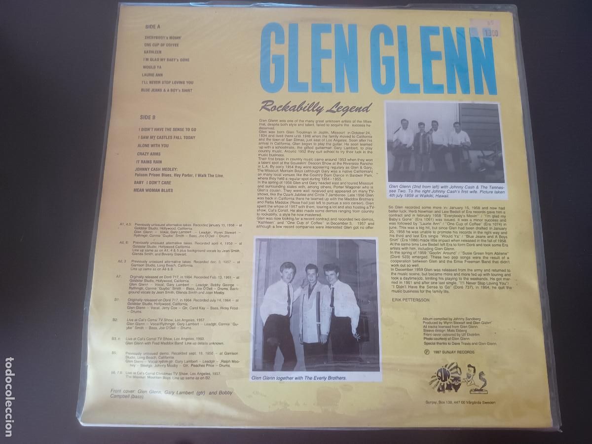 Discos de vinilo: Glen Glenn - Rockabilly Legend - Foto 2