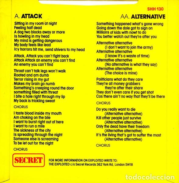 Discos de vinilo: The Exploited &ndash; Attack / Alternative - Foto 2