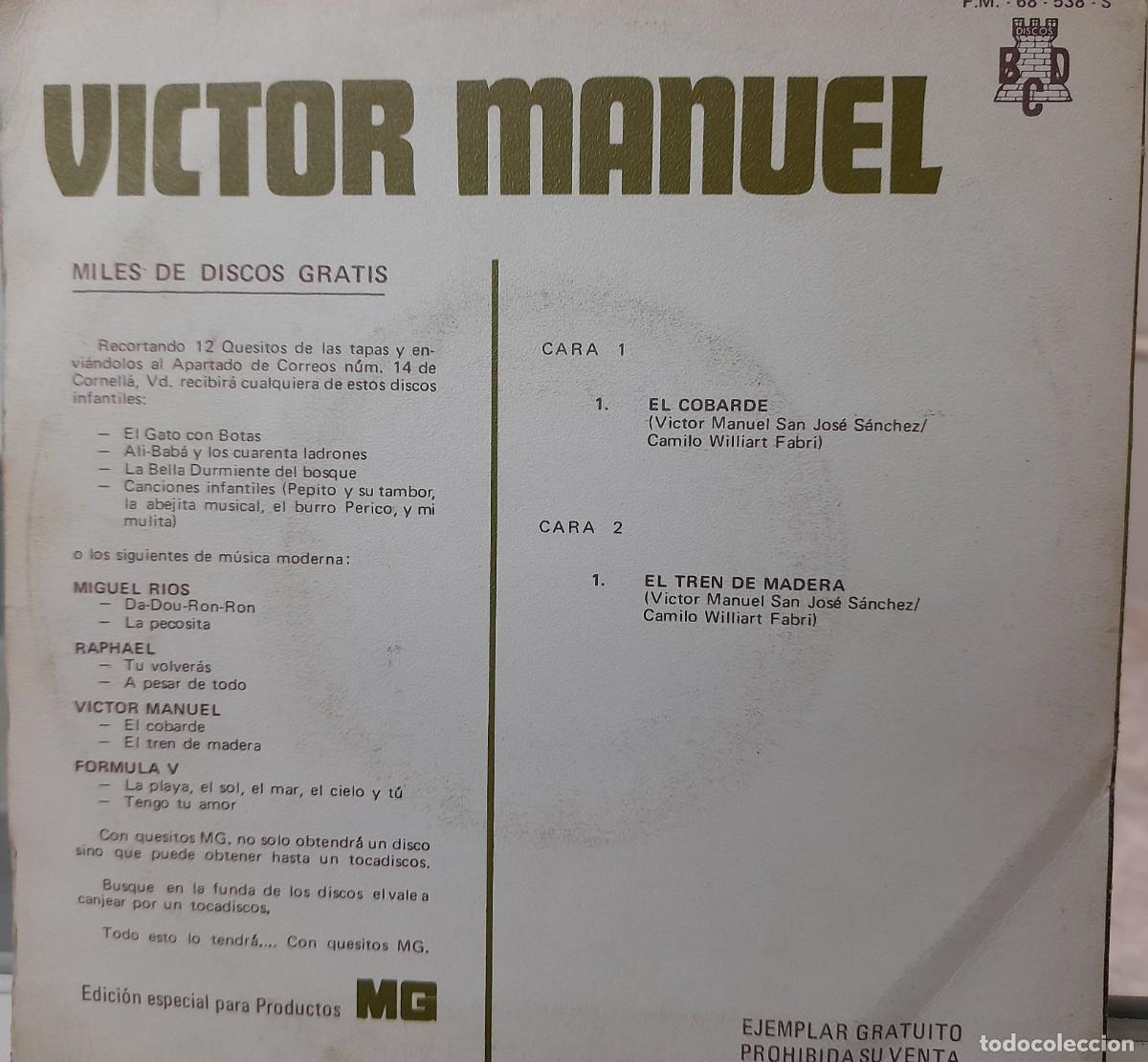 Discos de vinilo: Single Victor Manuel (1970) - Foto 2