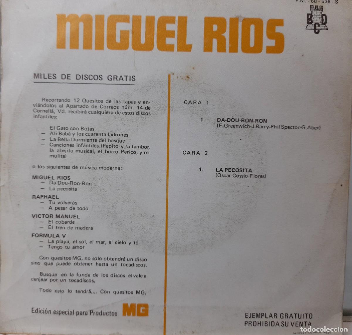Discos de vinilo: Single Miguel Rios (1970) - Foto 2