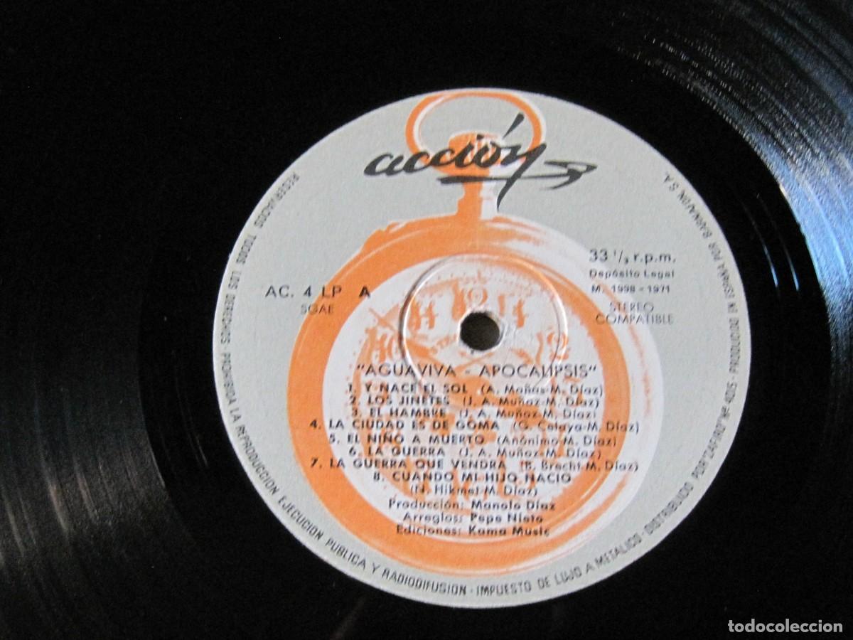 Discos de vinilo: AGUAVIVA - APOCALIPSIS DISCOS ACCI&Oacute;N 1971 - Foto 4