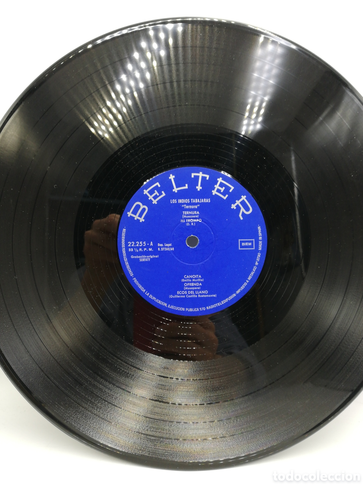 Discos de vinilo: Los Indios Tabajaras. Ternura. Sello Belter. - Foto 3