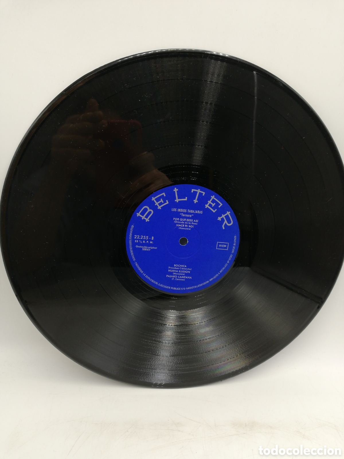 Discos de vinilo: Los Indios Tabajaras. Ternura. Sello Belter. - Foto 4