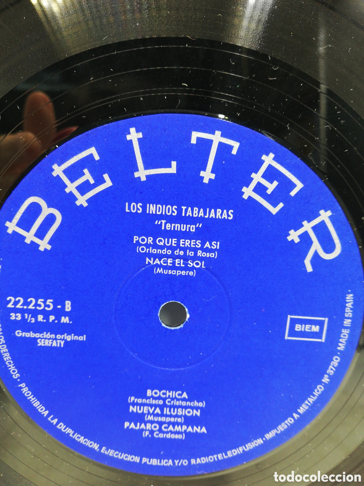 Discos de vinilo: Los Indios Tabajaras. Ternura. Sello Belter. - Foto 6