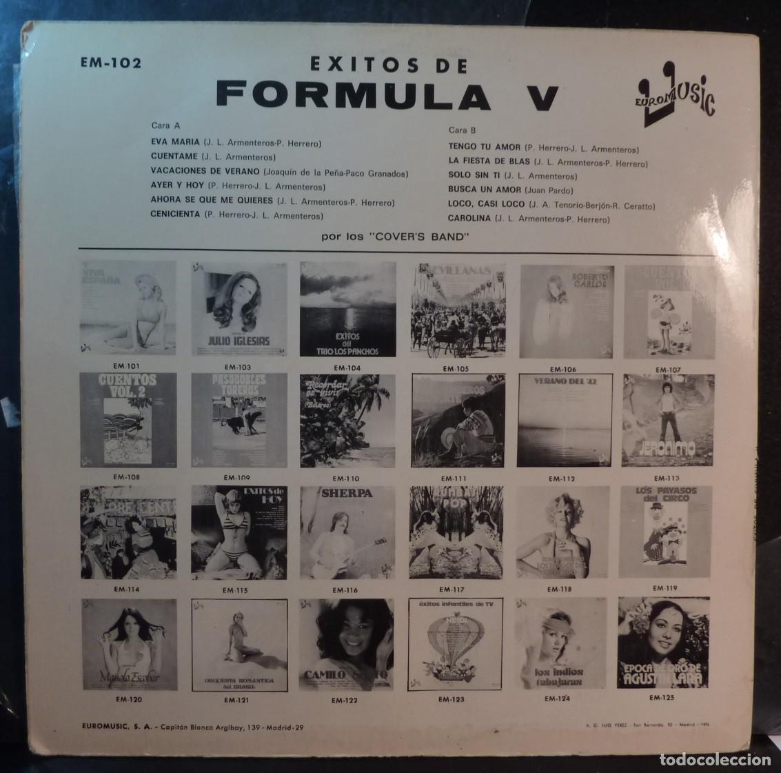 Discos de vinilo: LOS COVERS BAND // EXITOS DE FORMULA V // 1976 // LP - Foto 2
