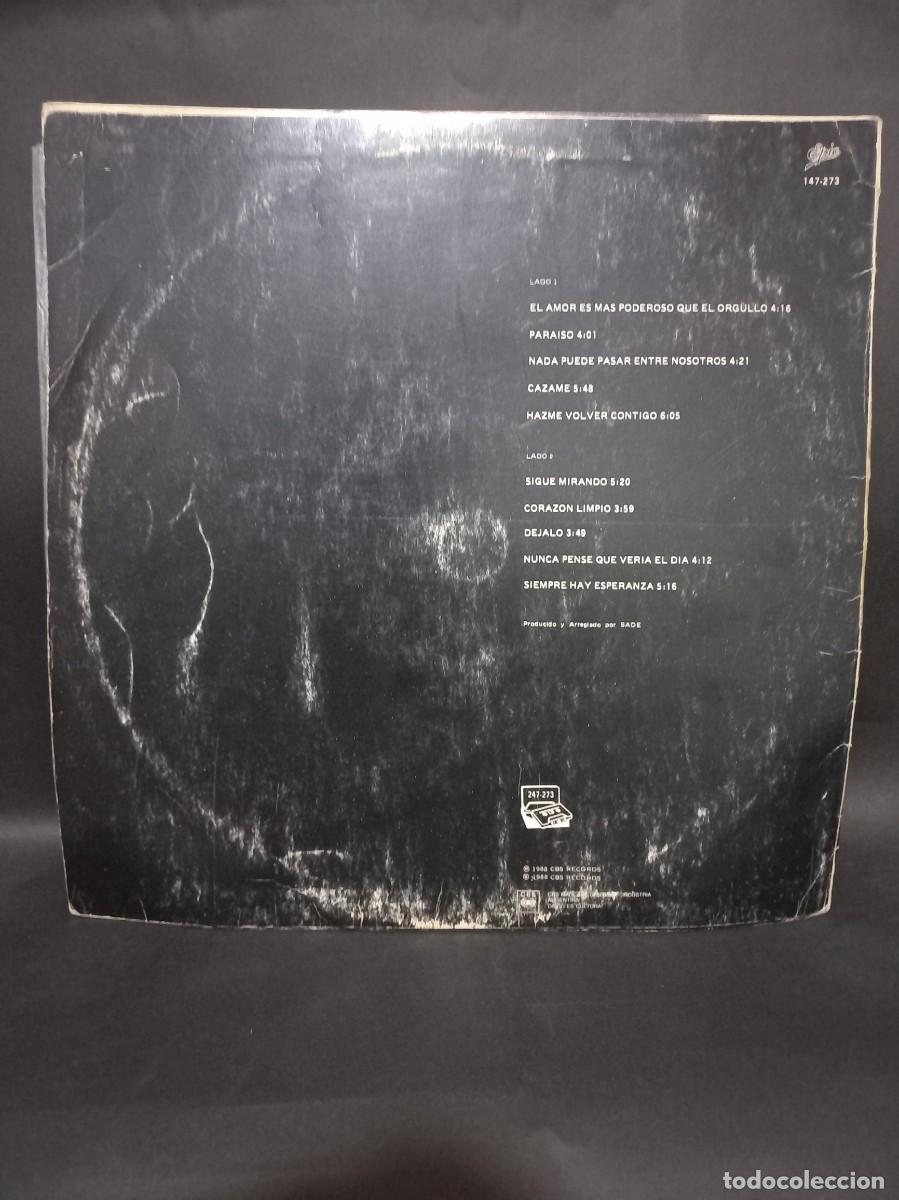 Discos de vinilo: SADE - M&Aacute;S PODEROSO QUE EL ORGULLO / 147-273 - 1988 - Foto 2