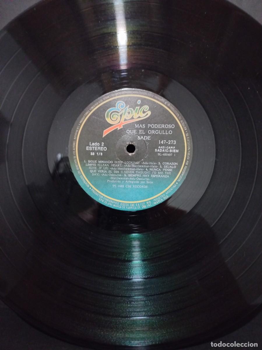 Discos de vinilo: SADE - M&Aacute;S PODEROSO QUE EL ORGULLO / 147-273 - 1988 - Foto 3