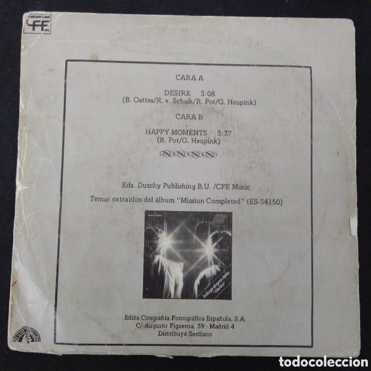 Discos de vinilo: FUTURE WORLD ORCHESTRA - DESIRE - 1982 - SINGLE 7&rdquo; - Foto 2