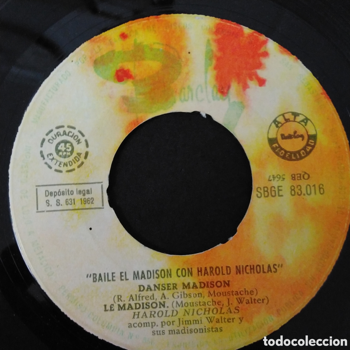 Discos de vinilo: HAROLD NICHOLAS - BAILE EL MADISON CON - EP - 1962 - SINGLE 7&rdquo; - Foto 4