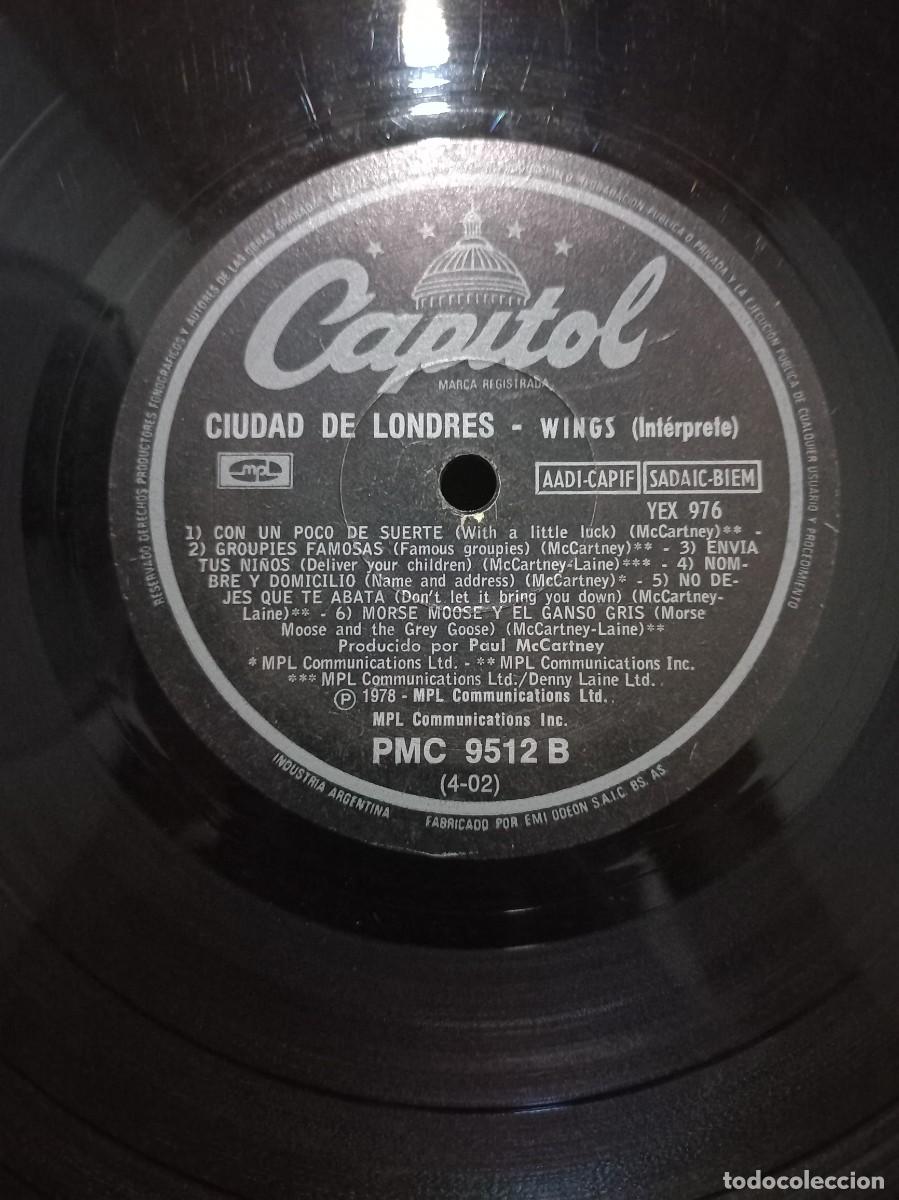 Discos de vinilo: WINGS - CIUDAD DE LONDRES / 9512 - 1978 - Foto 3