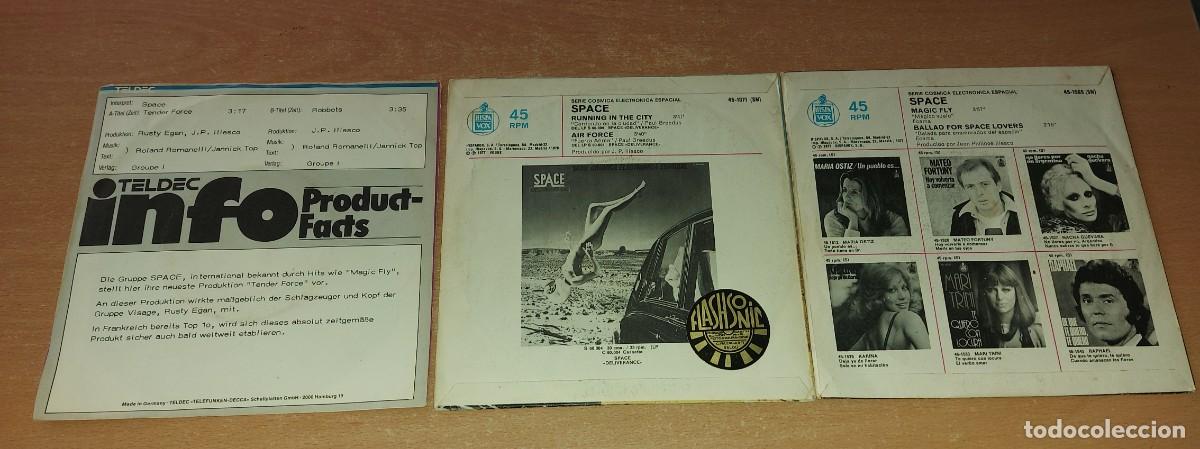 Discos de vinilo: 3 single vinilo 7&rdquo; SPACE MAGIC FLY TENDER ROBOT RUNNING CITY - Foto 2