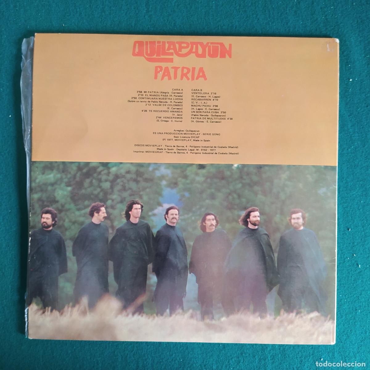 Discos de vinilo: Quilapay&uacute;n &ndash; Patria . - Foto 2