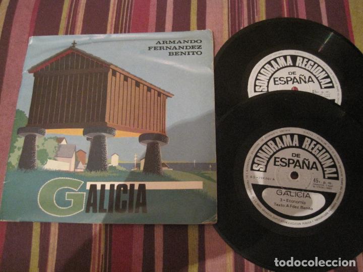 Discos de vinilo: SINGLE (2) GALICIA LIBRETO REGIONAL CON DOS FLEXI DISCOS SONORAMA - Foto 1