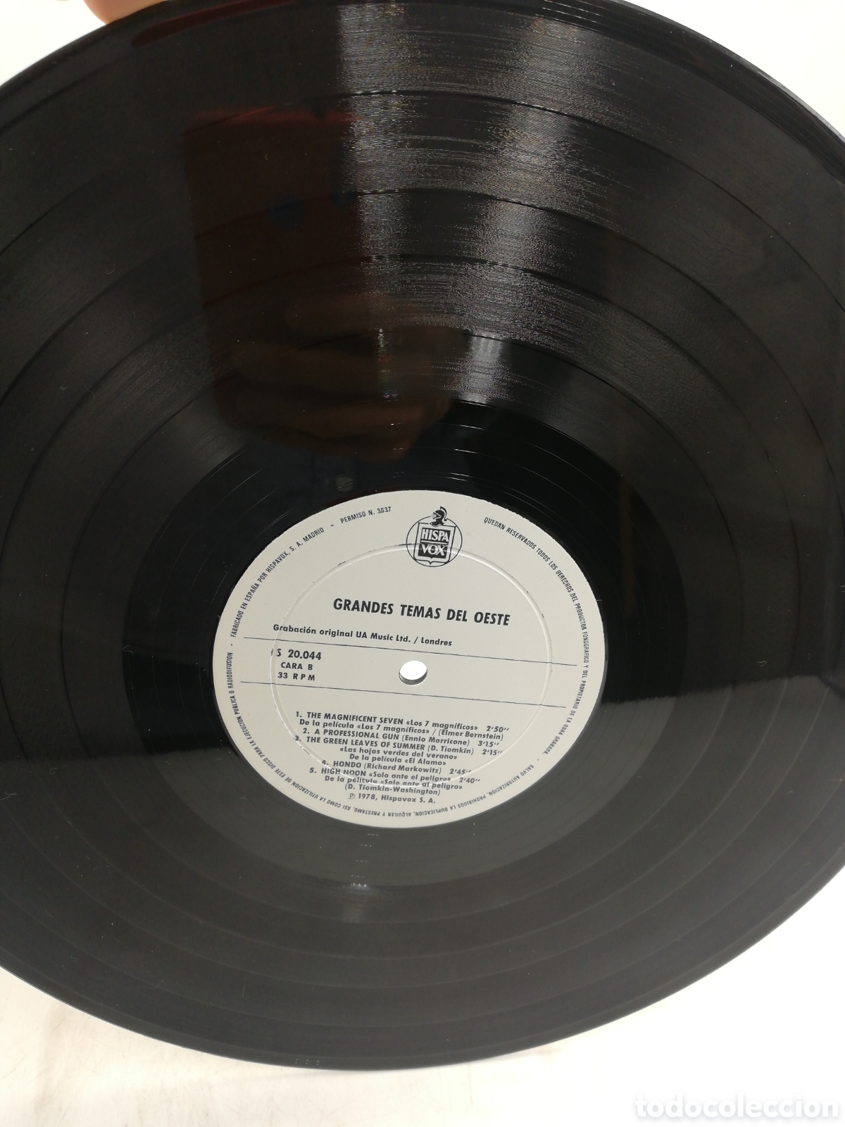 Discos de vinilo: Disco de vinilo. Grandes Temas del Oeste. Hispavox. S 20.044. - Foto 3