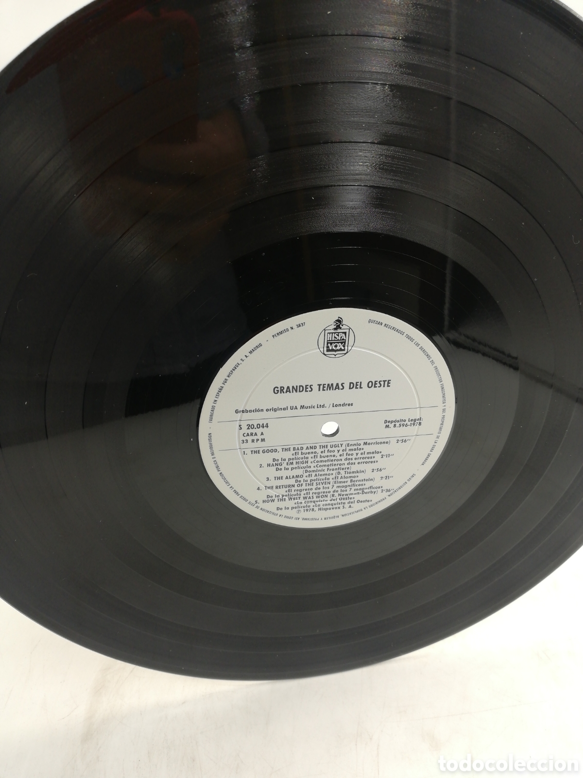 Discos de vinilo: Disco de vinilo. Grandes Temas del Oeste. Hispavox. S 20.044. - Foto 4