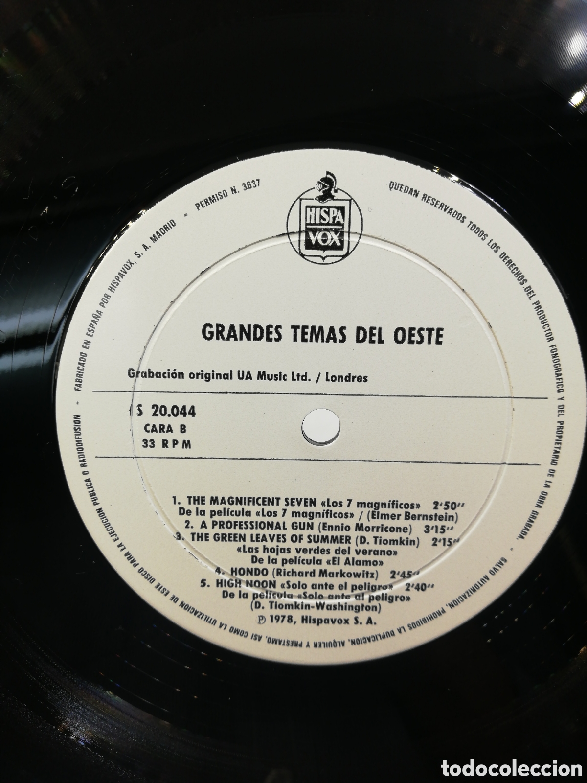 Discos de vinilo: Disco de vinilo. Grandes Temas del Oeste. Hispavox. S 20.044. - Foto 6