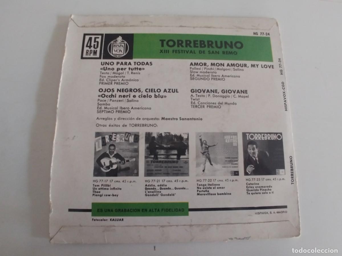Discos de vinilo: TORREBRUNO-EP UNO PARA TODAS +3 - Foto 2