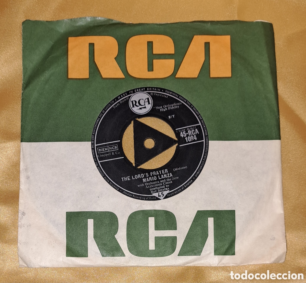 Discos de vinilo: SINGLE MARIO LANZA THE LORDS PRAYER, RCA - Foto 1