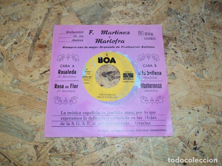 Discos de vinilo: F. MARTINEZ Y MARLOFRA - ROSALEDA +3 - Foto 1
