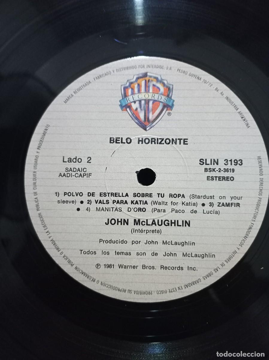 Discos de vinilo: JOHN MCLAUGHLIN - BELO HORIZONTE / SLIN 3193 - 1981 - Foto 3