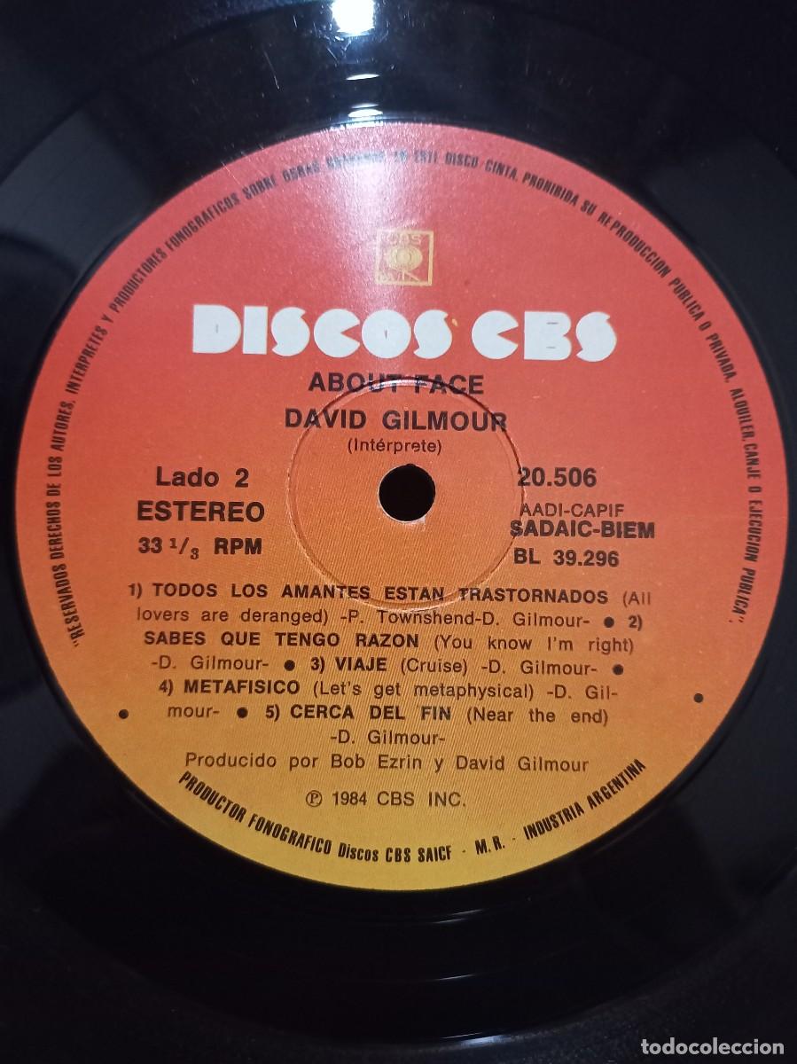 Discos de vinilo: DAVID GILMOUR - ABOUT FACE / 20.506 - 1984 - Foto 3
