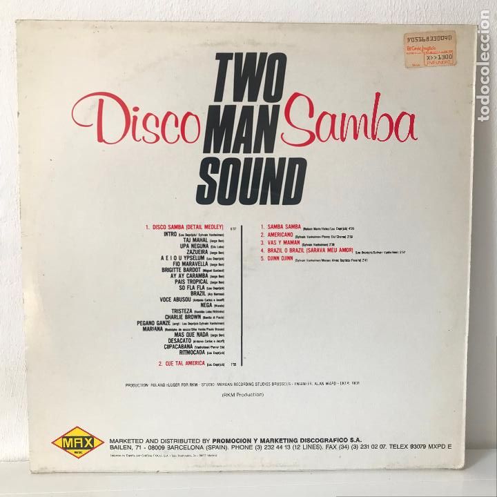 Discos de vinilo: Two Man Sound. Disco Samba. Versi&oacute;n &iacute;ntegra. PEDIDO M&Iacute;NIMO 5&euro; - Foto 2