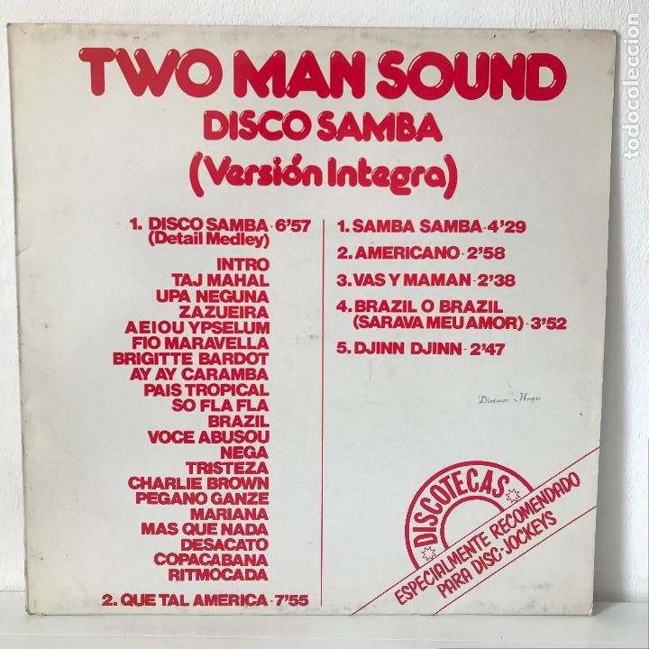 Discos de vinilo: Two Man Sound. Disco Samba. Versi&oacute;n &iacute;ntegra. PEDIDO M&Iacute;NIMO 5&euro; - Foto 1