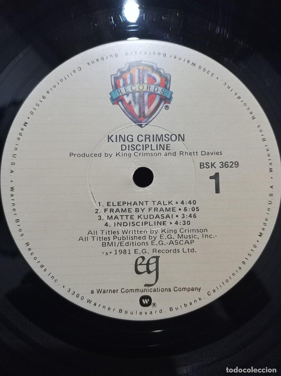 Discos de vinilo: KING CRIMSON - DISCIPLINE / BSK 3629 - 1981 - Foto 3