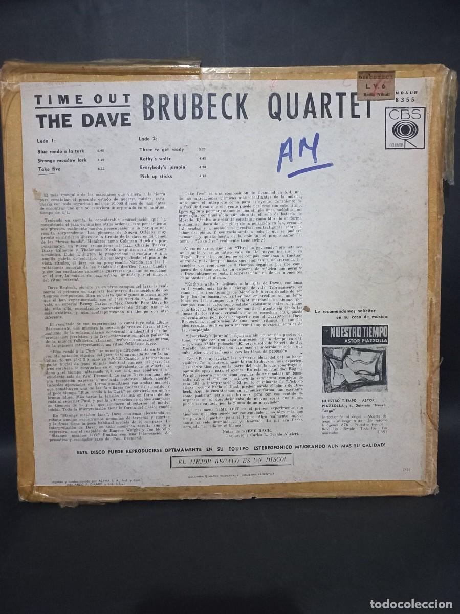 Discos de vinilo: THE DAVE BRUEBECK QUARTET - TIME OUT / 8.355 - Foto 2