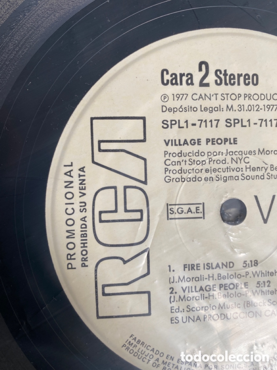 Discos de vinilo: Village people ( promocional) - Foto 4