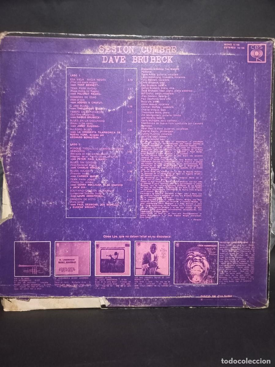 Discos de vinilo: DAVE BRUBECK - SESION CUMBRE / 19.146 - Foto 2