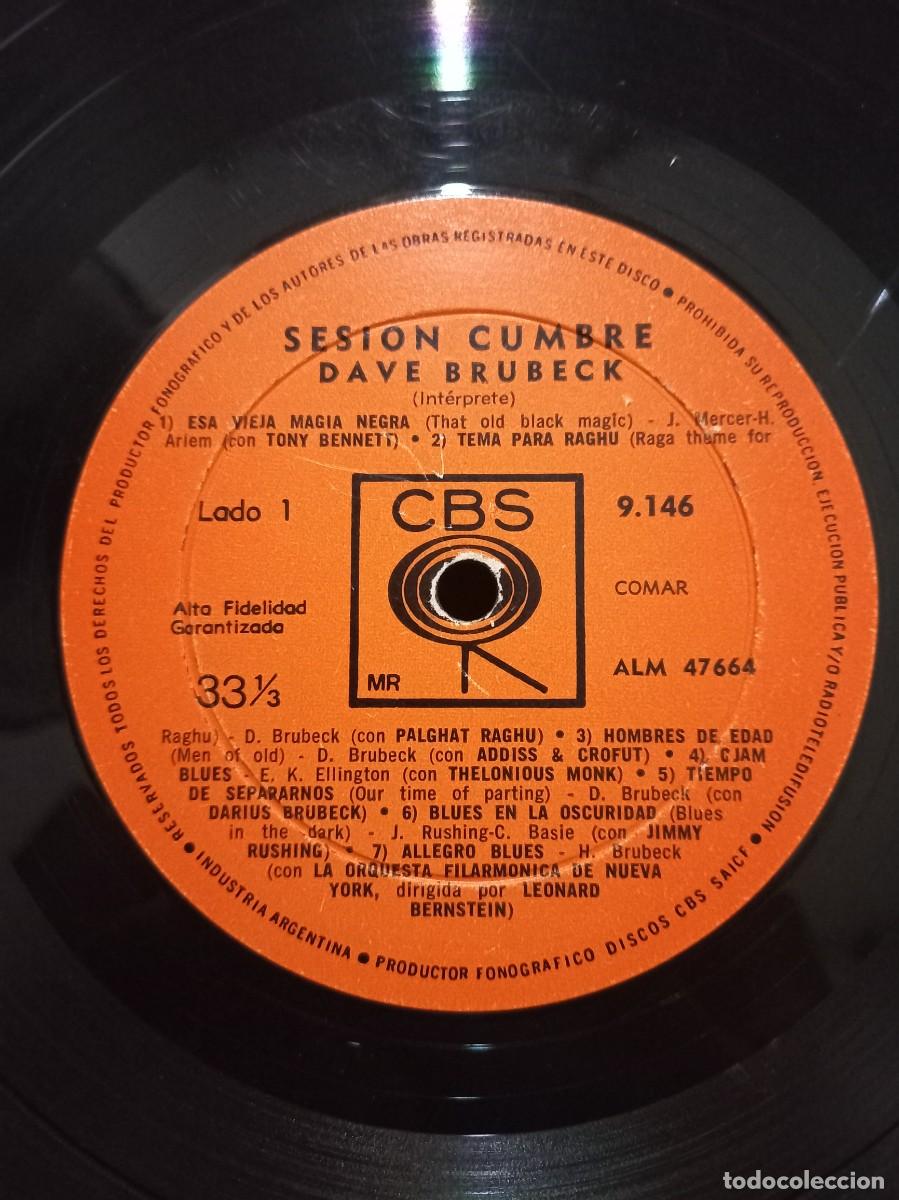 Discos de vinilo: DAVE BRUBECK - SESION CUMBRE / 19.146 - Foto 3