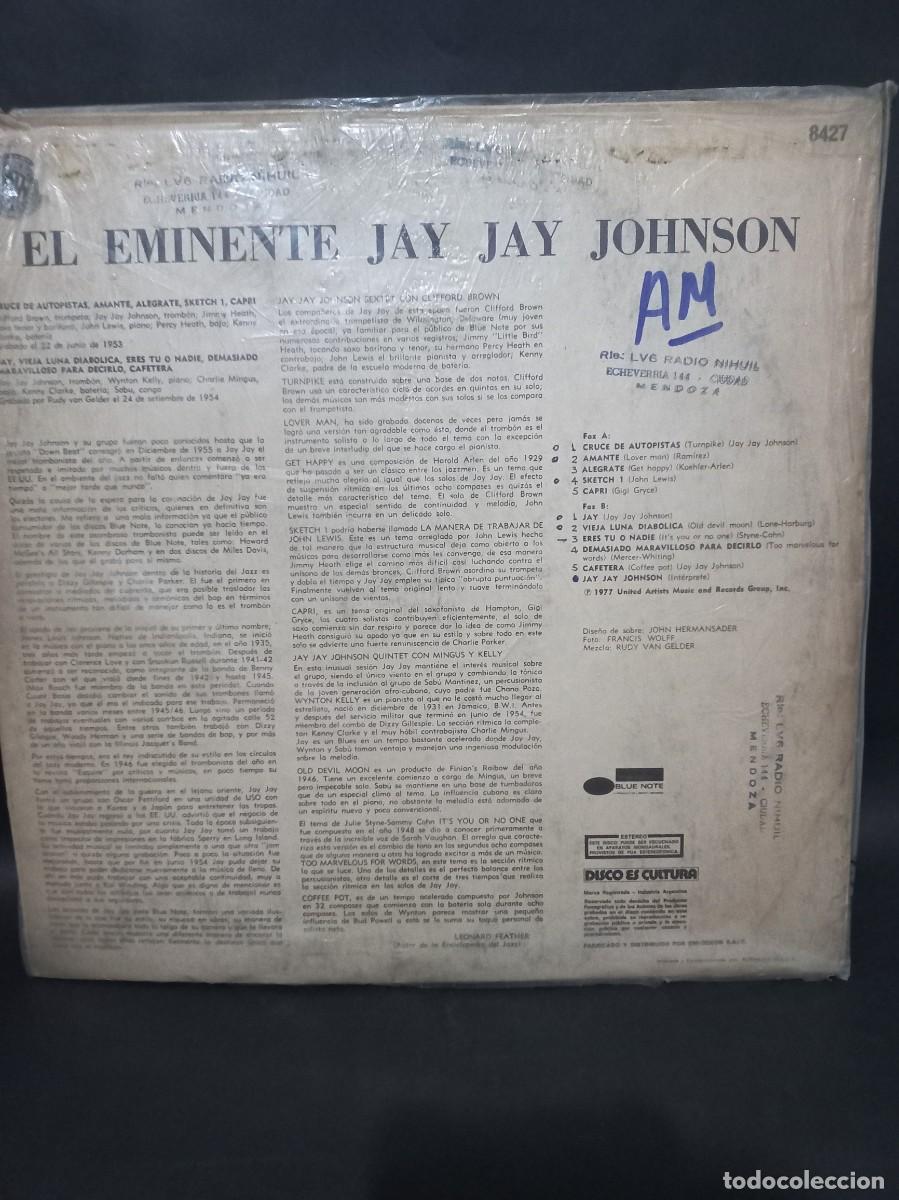 Discos de vinilo: JAY JAY JOHNSON - EL EMINENTE JAY JAY JOHNSON / 8427 A - 1977 - Foto 2