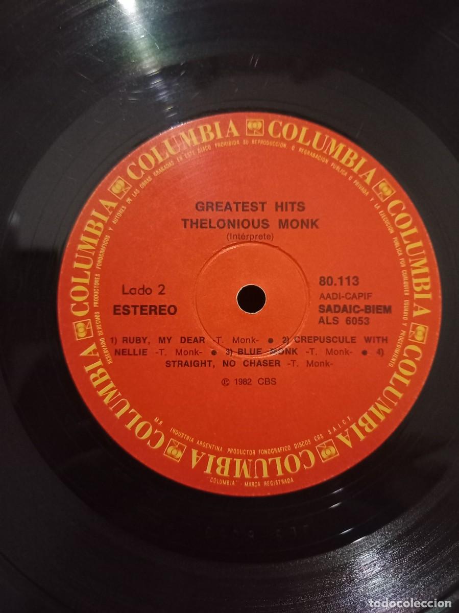 Discos de vinilo: THELONIOUS MONK - GREATEST HITS / 80.113 - 1982 - Foto 3