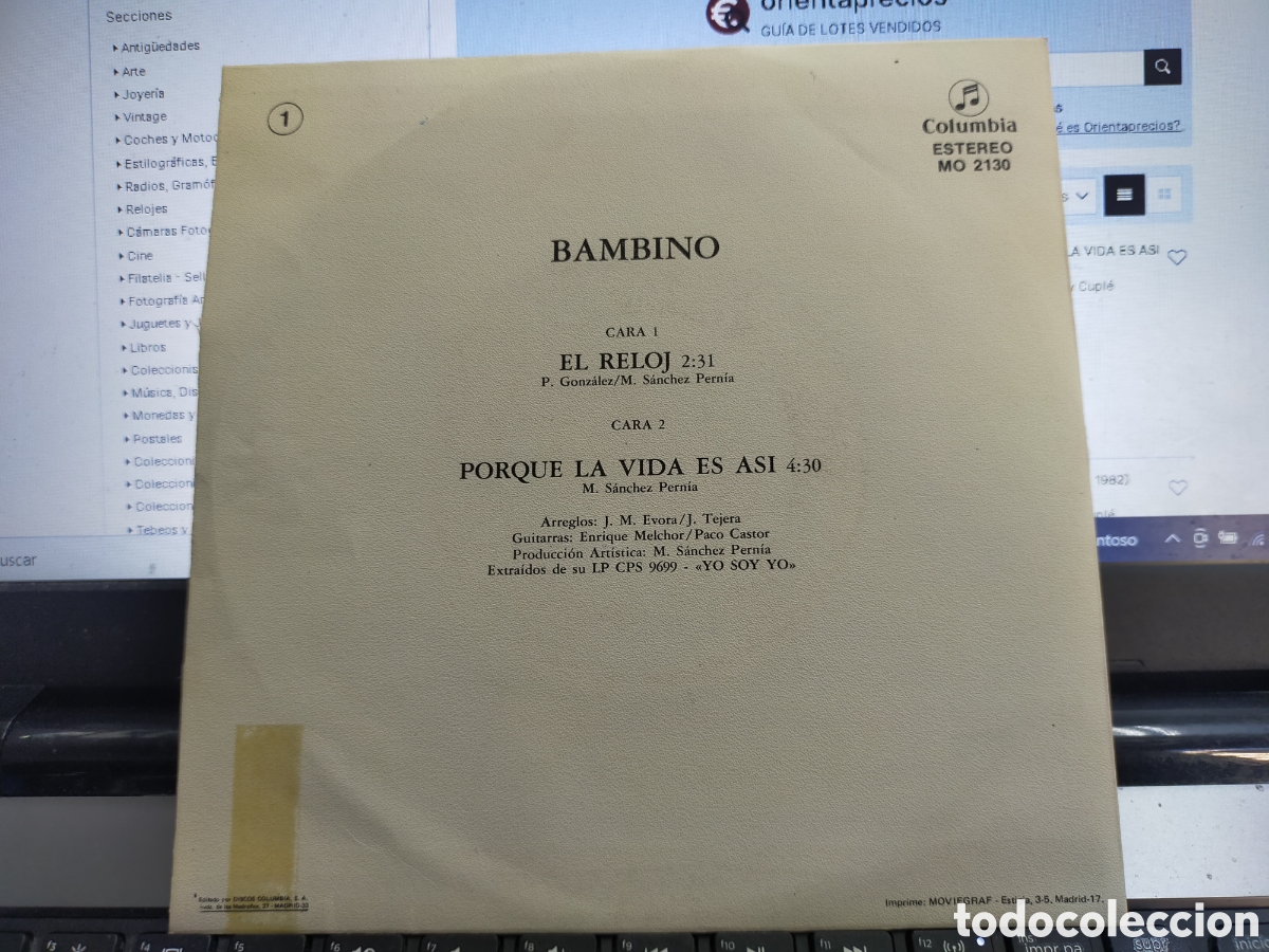 Discos de vinilo: Bambino single promocional el reloj 1982 - Foto 2