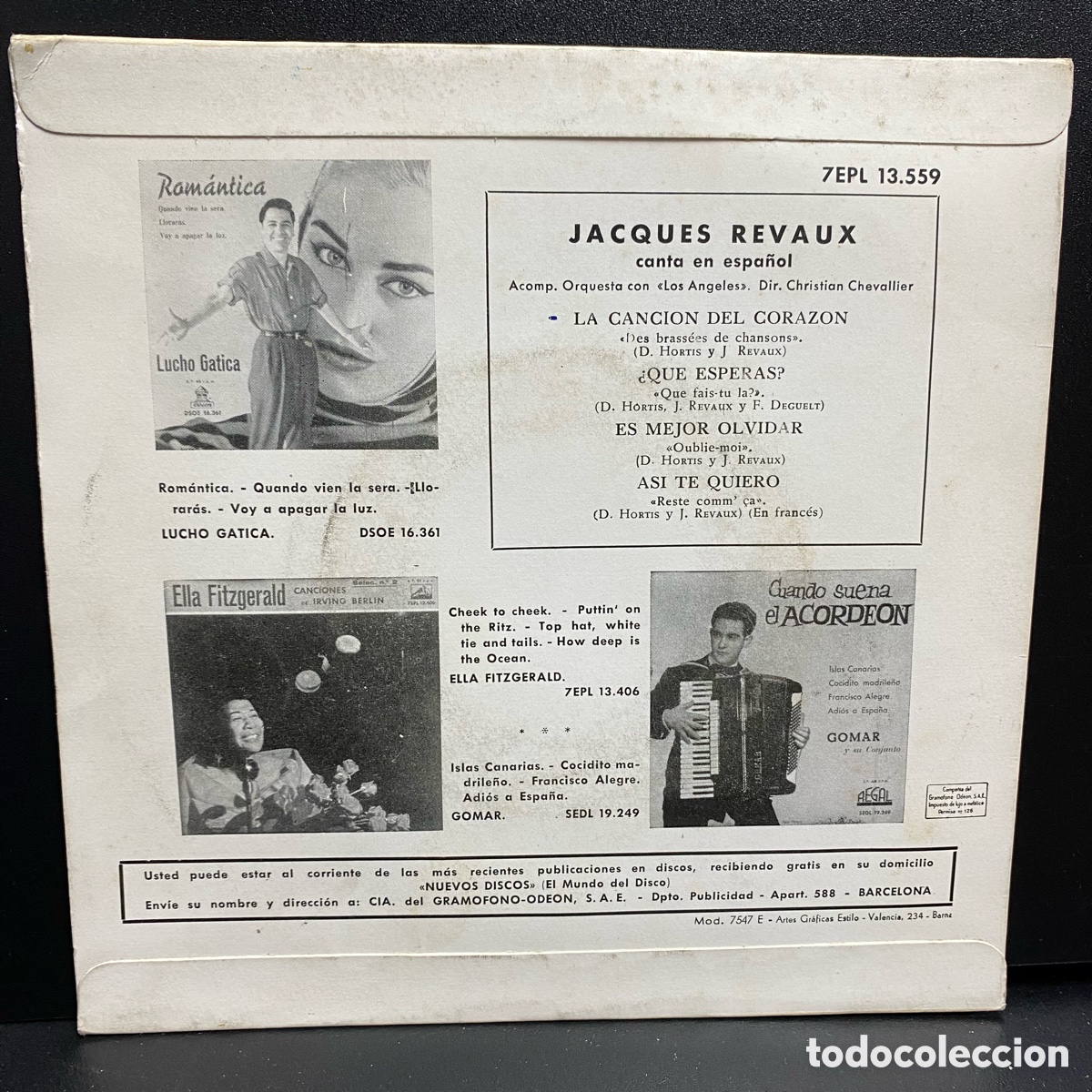 Discos de vinilo: Jacques Revaux - Canta En Espa&ntilde;ol (7&rdquo;, EP) - Foto 2