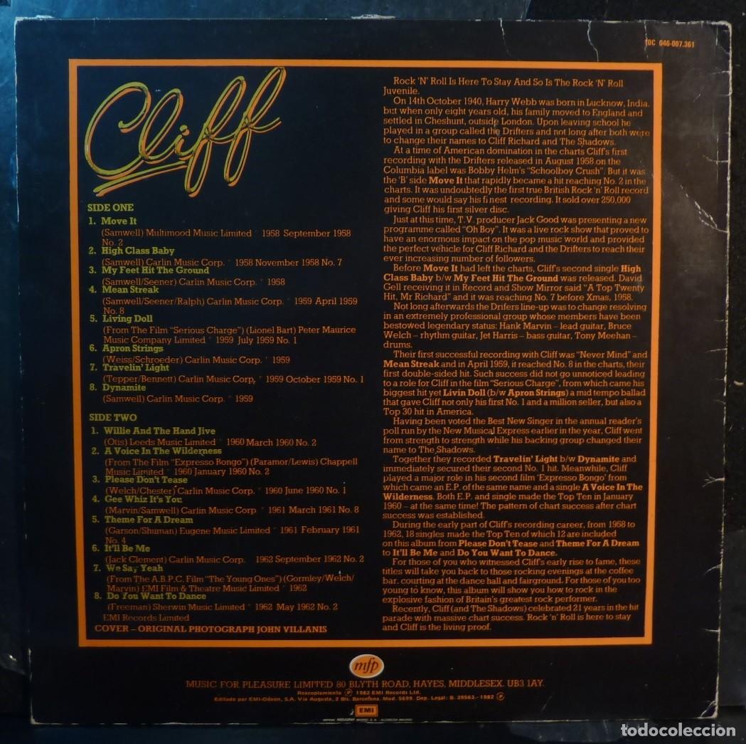 Discos de vinilo: CLIFF RICHARD // ROCK ON WITH // 1982 // LP - Foto 2
