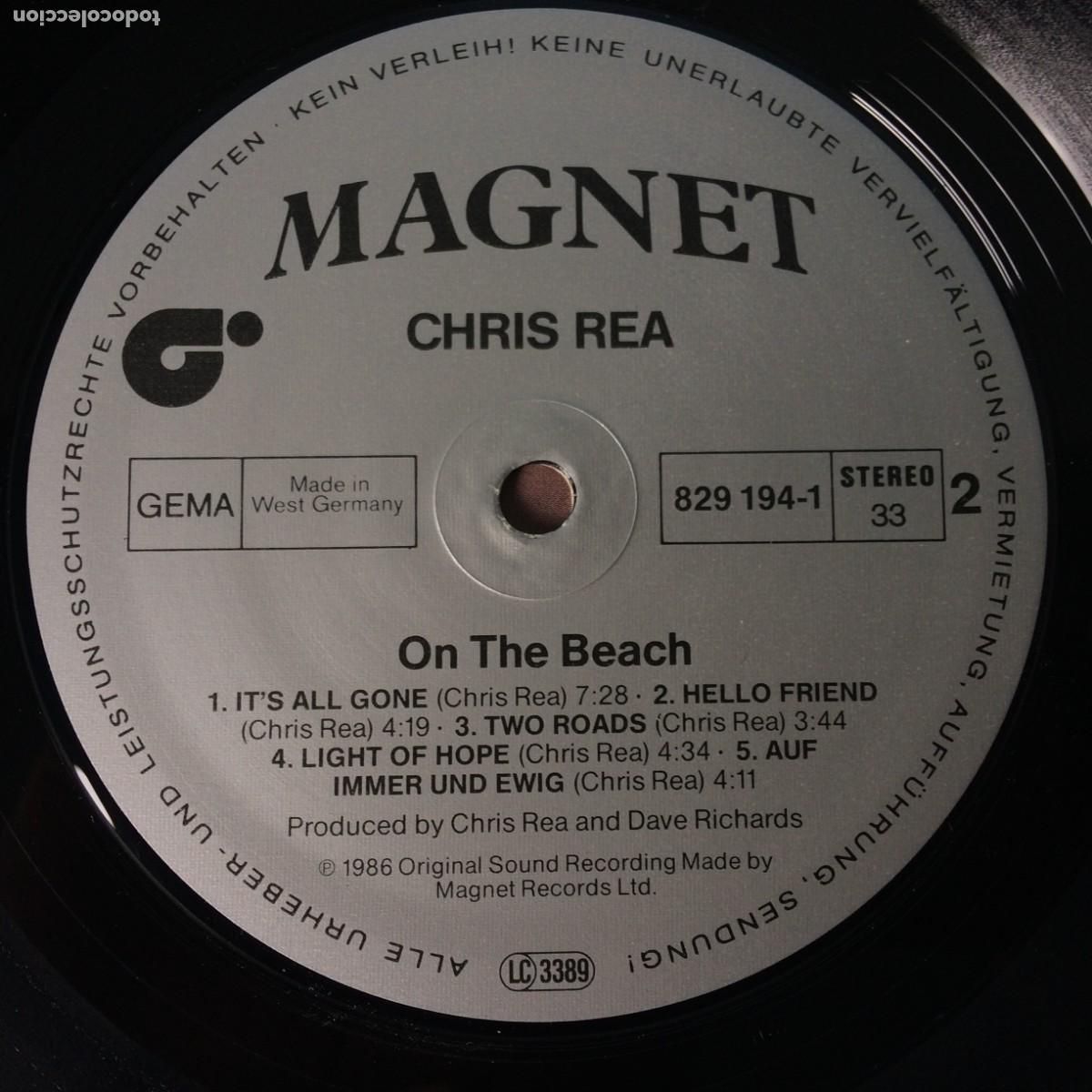 Discos de vinilo: Chris Rea &lrm;&ndash; On The Beach , Germany 1986 Magnet - Foto 6