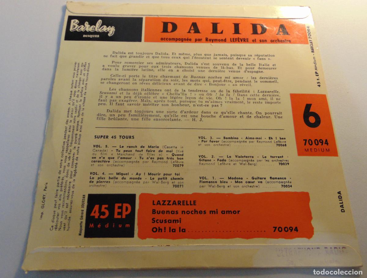 Discos de vinilo: Dalida - Lazzarelle + 3 - EP 1957 - Foto 2