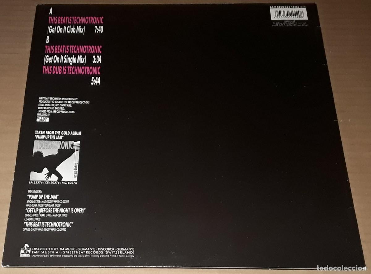 Discos de vinilo: MAXI - TECHNOTRONIC - THIS BEAT IS TECHNOTRONIC - SPECIAL D.J. REMIXES - Foto 2