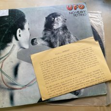 Discos de vinilo: UFO - NO HEAVY PETTING - LP PROMO 1ªEDICIÓN ESPAÑOLA 1976 MICHAEL SCHENKER + INCLUYE HOJA DE PRENSA