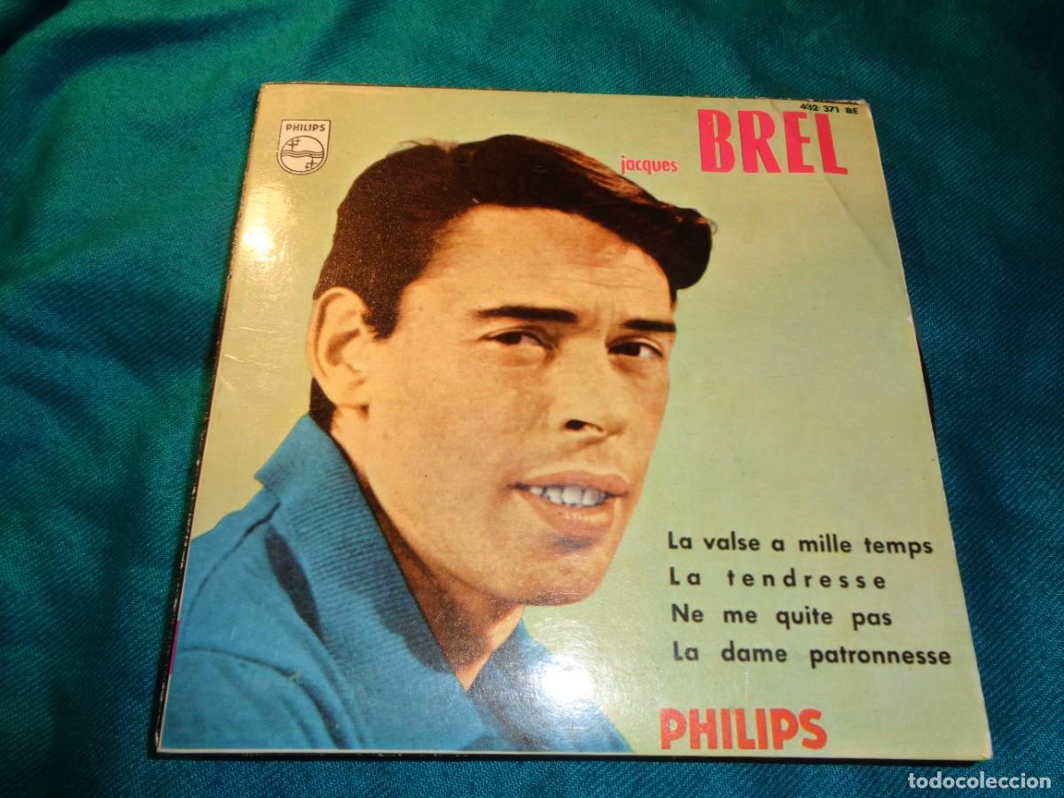 Discos de vinilo: JACQUES BREL. LA VALSE A MILLE TEMPS + 3. EP. PHILIPS, 1960. SPAIN - Foto 1
