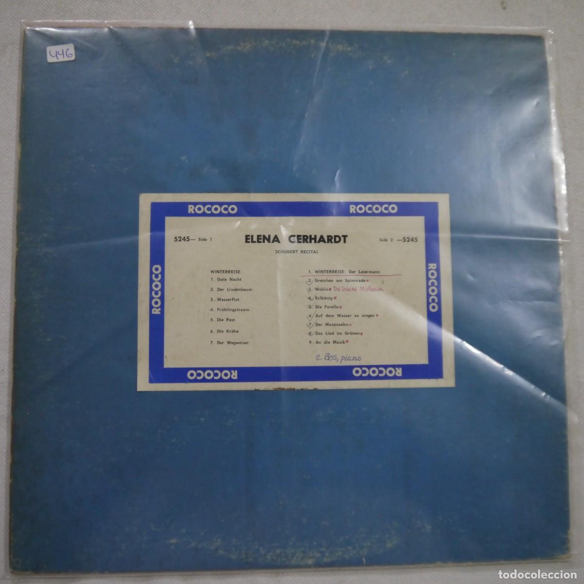 Discos de vinilo: ELENA GERHARDT - SCHUBERT RECITAL - LP CANADA / ROCOCO RECORDS N.&ordm; 5245