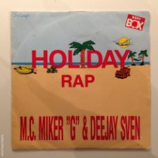 Discos de vinilo: M.C. MIKER ”G” & DEEJAY SVEN – HOLIDAY RAP / WHIMSICAL TOUCH , SWEDEN 1986 BEAT BOX
