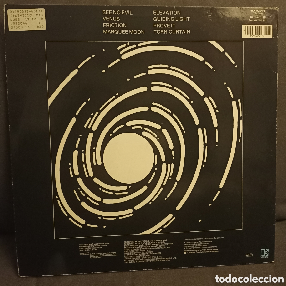 Discos de vinilo: Television. Marquee Moon. LP ELK 52046. - Foto 2