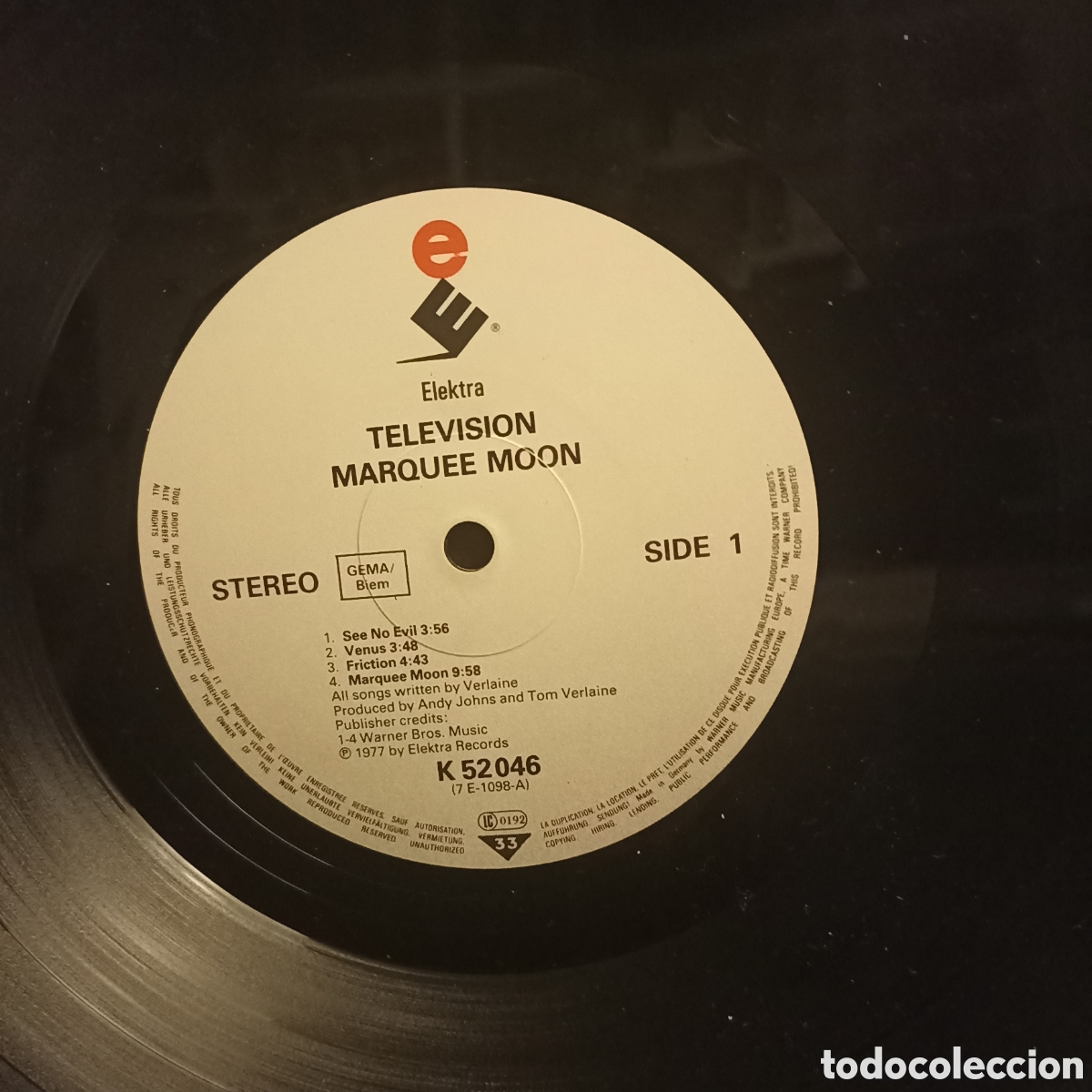 Discos de vinilo: Television. Marquee Moon. LP ELK 52046. - Foto 3