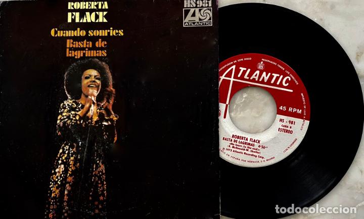 Discos de vinilo: ROBERTA FLACK, CUANDO SONR&Iacute;ES. SINGLE ORIGINAL ESPA&Ntilde;A 1973 - Foto 1